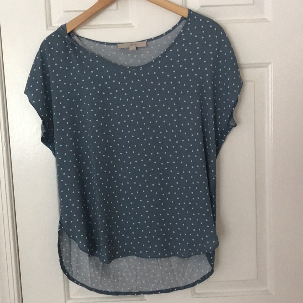Loft polka dot short sleeve blouse. Size XS